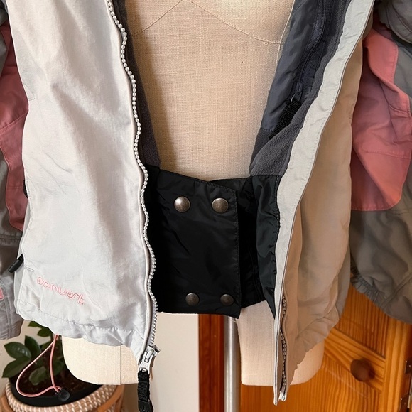 Columbia Small Ski Jacket Coat Pink Gray Winter - Picture 7 of 14